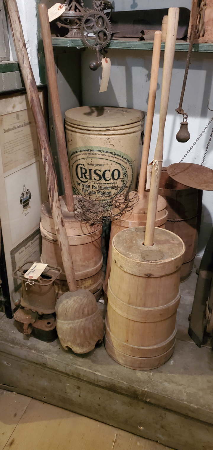 Butter Churns and Crisco Can
