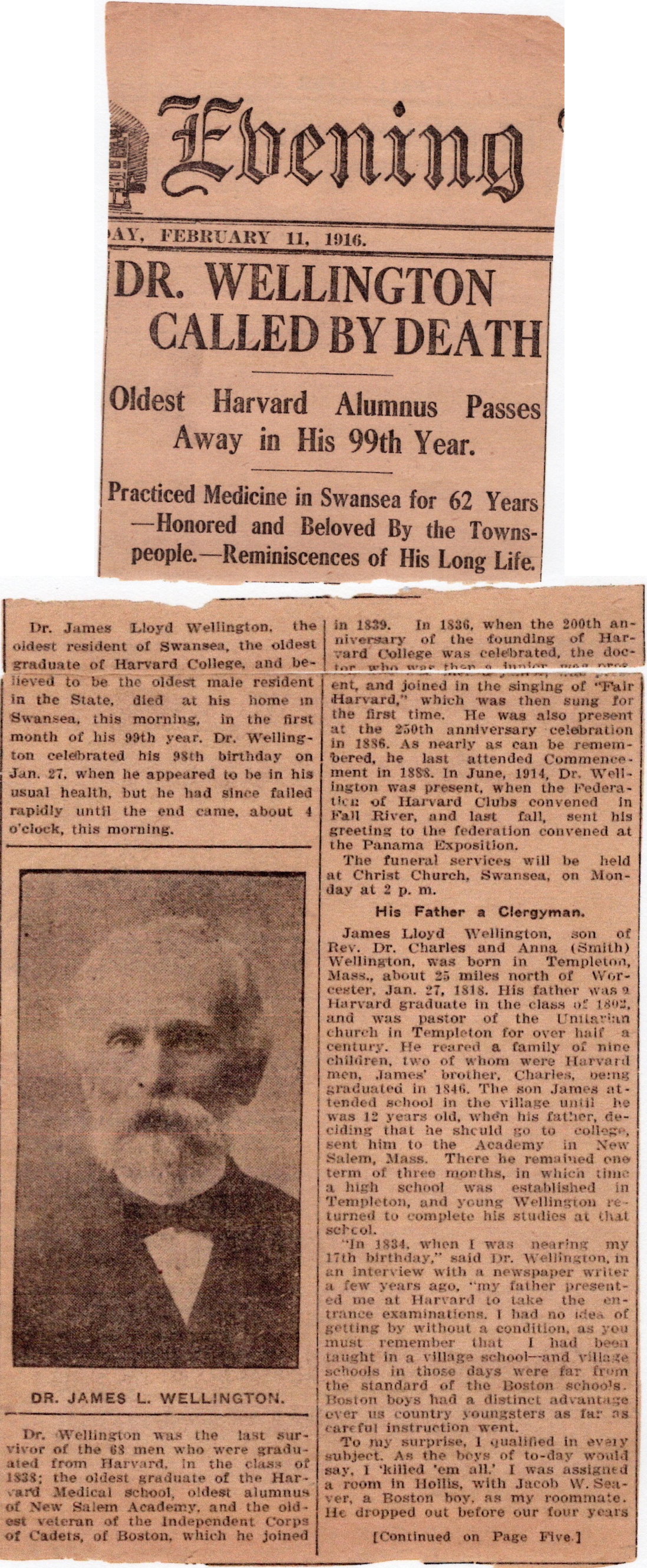 Harvard article about his death