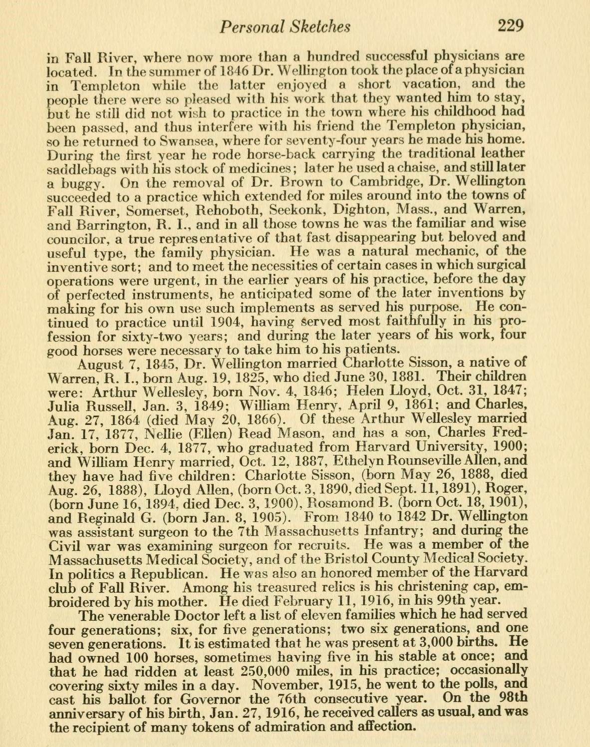 from the History of Swansea MA