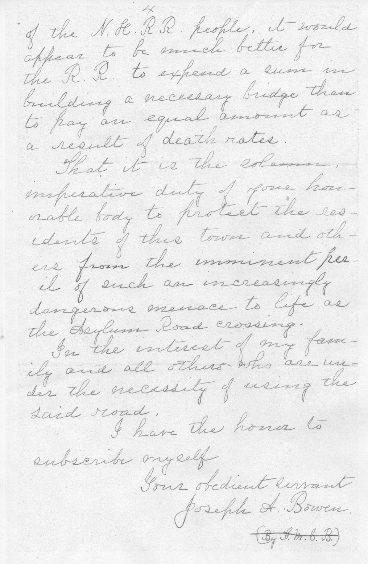 1910 Bowen Letter to Town of Warren